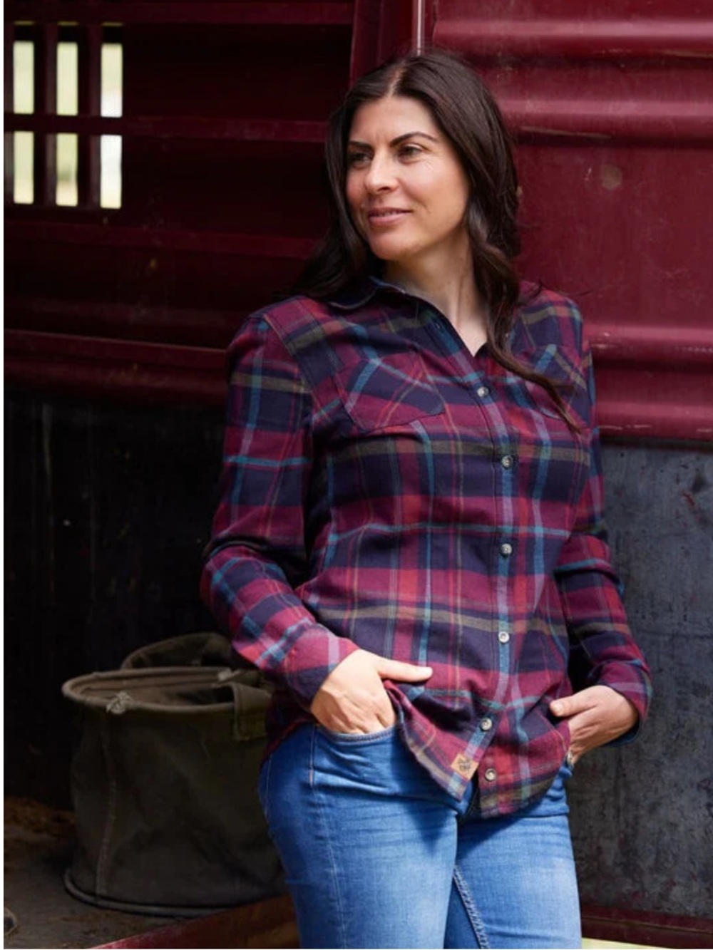 NWOT Legendary Whitetails Women’s Sangria Red Blue Purple Cottage Escape Flannel - Picture 6 of 14